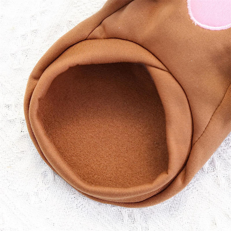 Dogs Hoodie Sweatshirt Big Ear Mouse Warm Coat for Small Medium Dog-Brown
