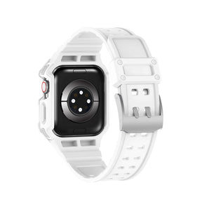 Sport Rugged Watchbands with Bumper Case Compatible for Apple Watch-All White