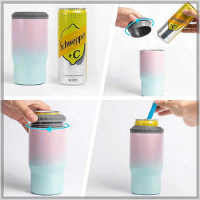 14oz Drink Cooler with 2 Lids Vacuum Insulated Cup for Hot Cold Drinks-1