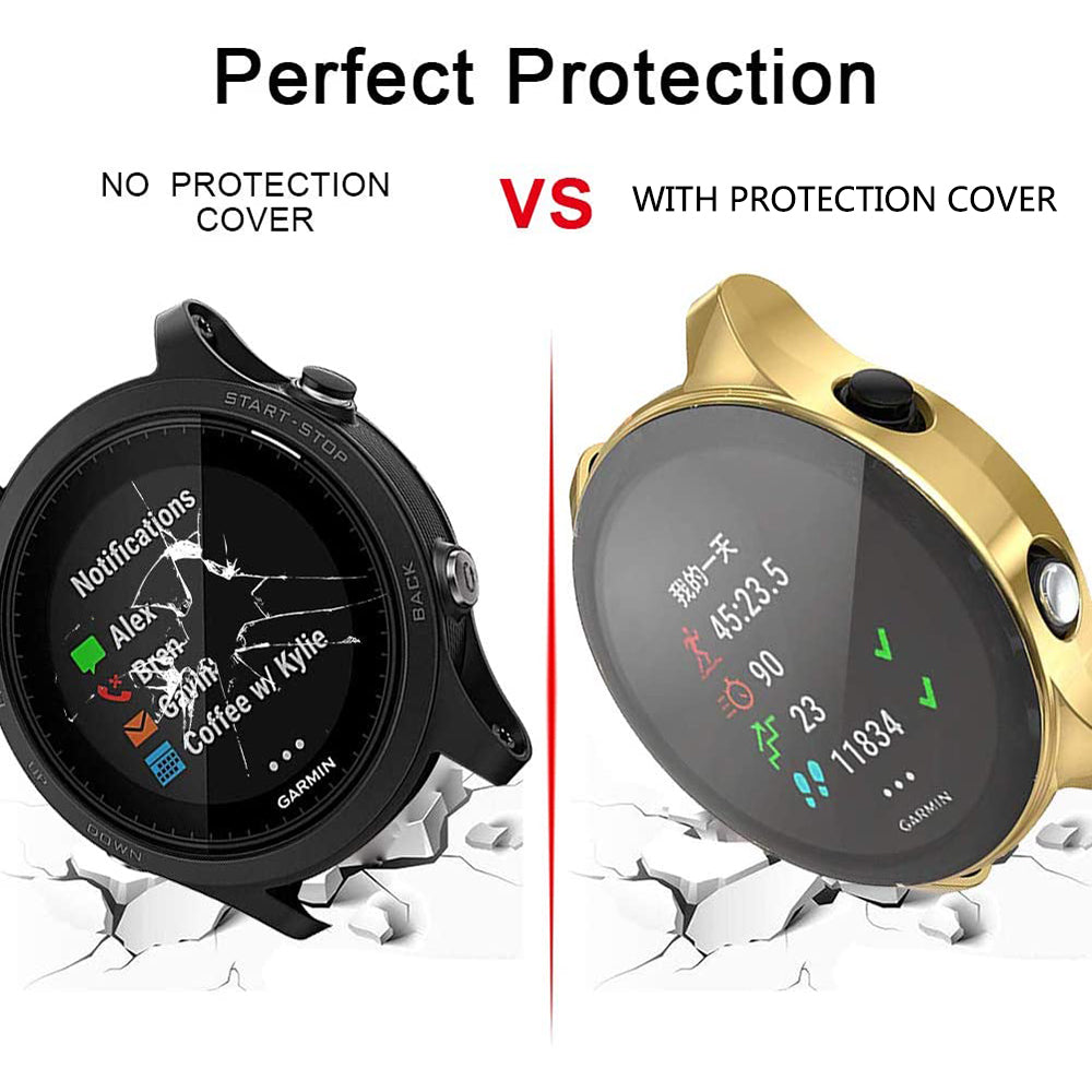 TPU Soft Slim Plating Full-Around Protective Watch Case For Garmin Forerunner 935-Black