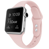 Slim Soft Silicone Replacement Watch Band Loop for iWatch Series SE 6 5 4 3 2 1-SandPink