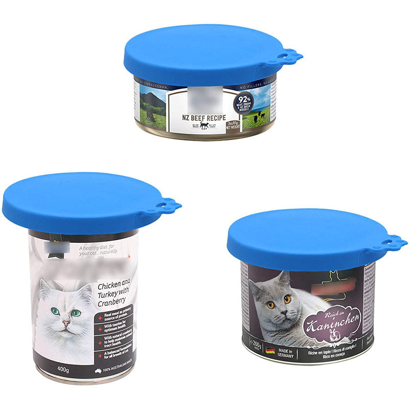 5 Packs Pet Food Can Cover Silicone Lid Universal Size Fit Most Size Canned