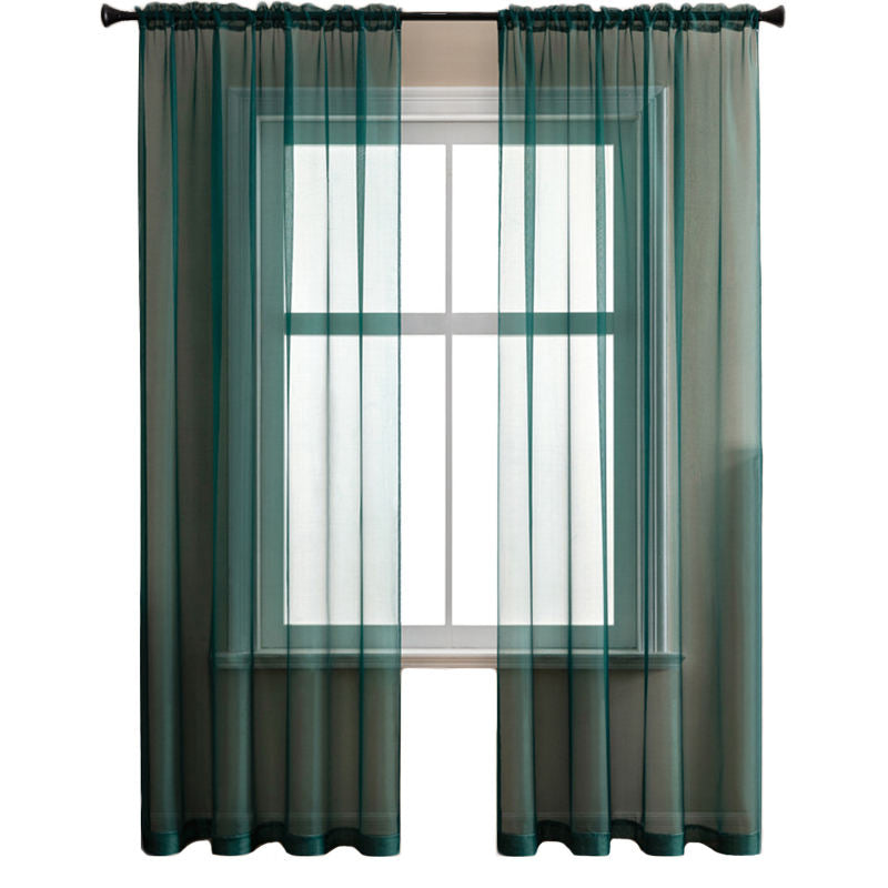 2 Panels Sheer Voile Rod Pocket Elegance Curtains for Living Room Bedroom-49