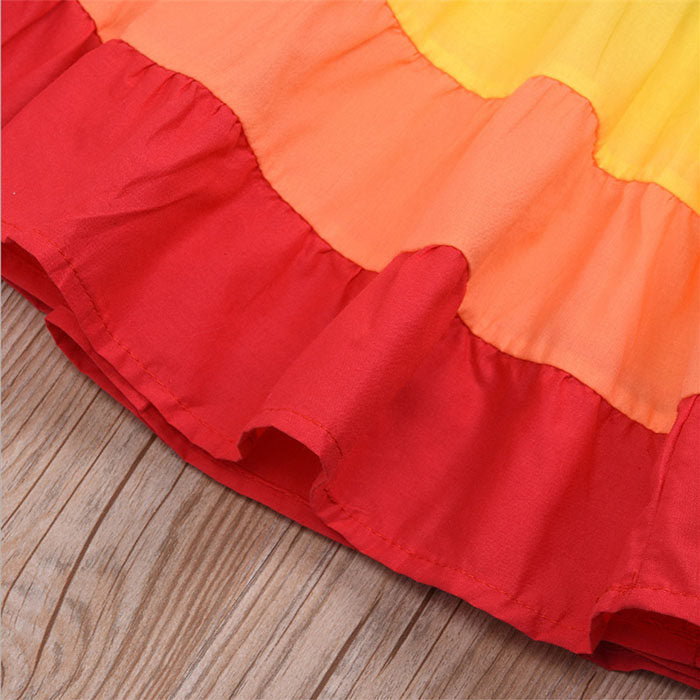 Baby Girls Rainbow Dress Toddler Princess Sleeveless Summer Dress Beach Tutu-Purple