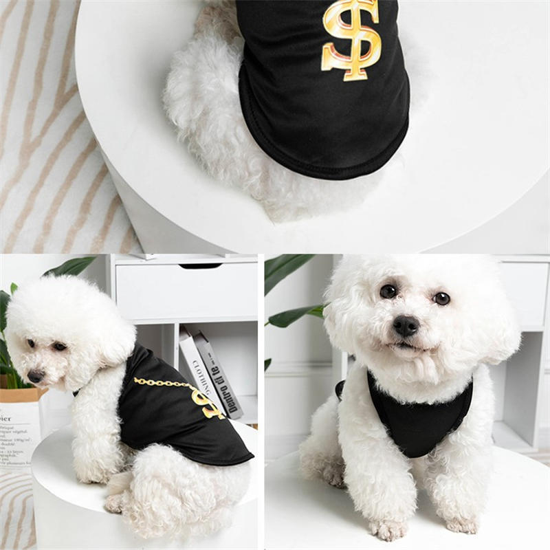 Pet Shirts Chain Printed Thin Soft Vest Puppy for Small Dogs Cat