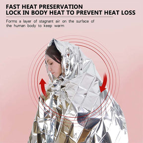 6 Pack Foil Mylar Thermal Emergency Blankets for Outdoors