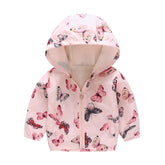 Boys Girls Cartoon Print Zip Lightweight Jacket Hooded Coats Casual Windbreaker-8