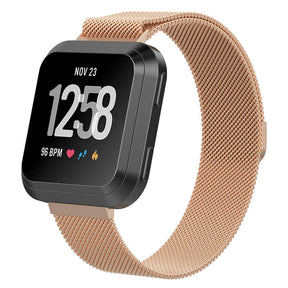 Magnetic Stainless Steel Strap For Fitbit Versa Smart Watch-Rose Gold