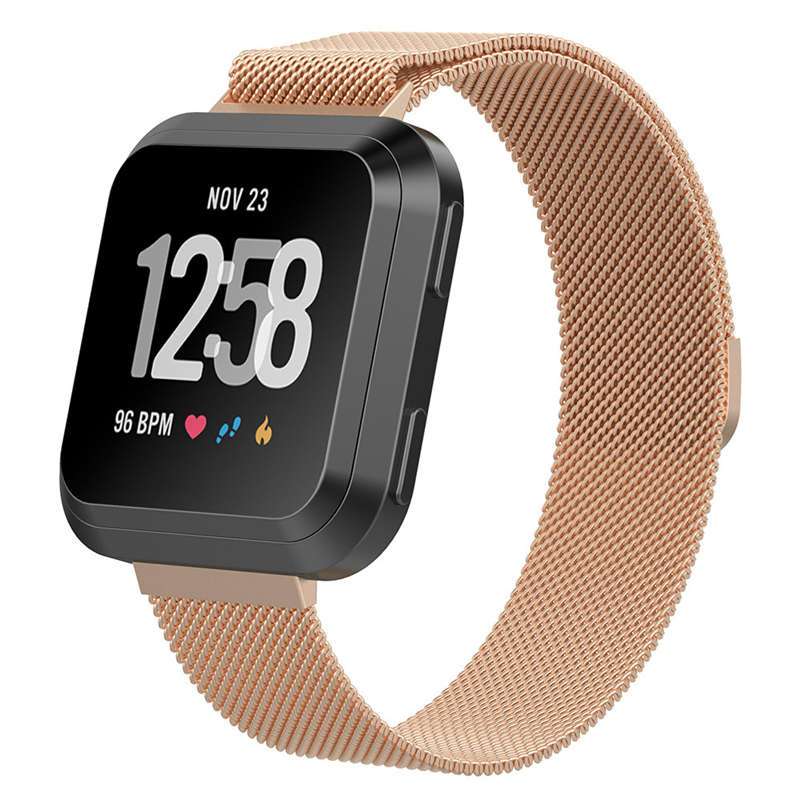 Magnetic Stainless Steel Strap For Fitbit Versa Smart Watch-Rose Gold