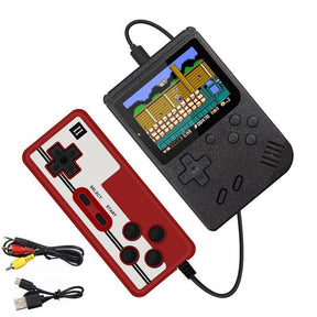 Retro Handheld Game Console with 400 Classical FC Games Support for Two Players-Black