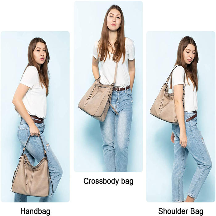 Handbags for Women Large Designer Ladies Hobo bag Bucket Purse Faux Leather-Creamwhite