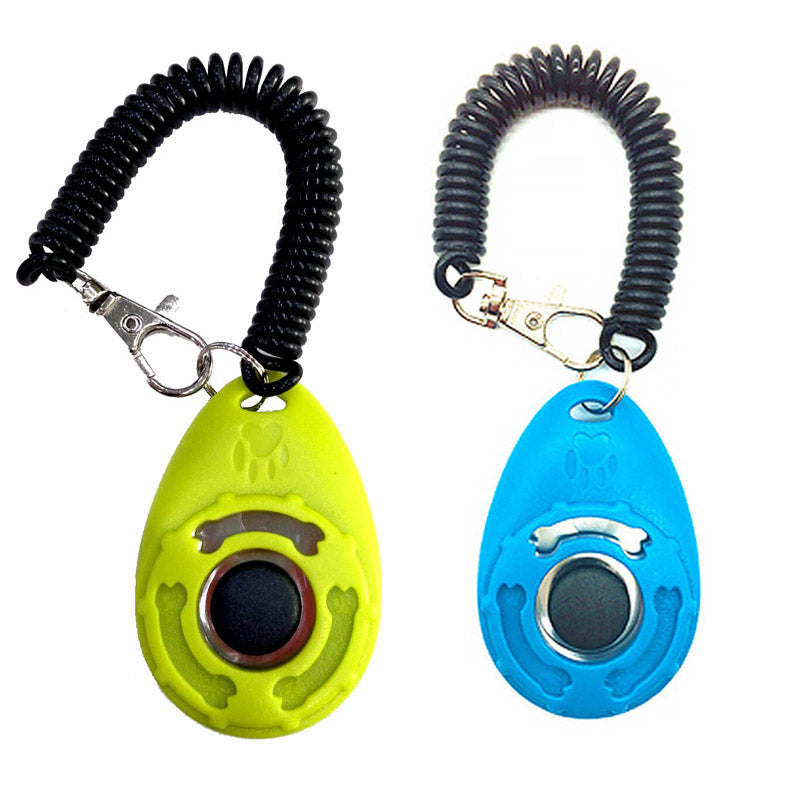 2Pcs Pet Training Clicker with Wrist Strap for Dog Training -Blue + Green