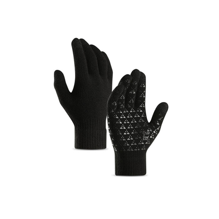 WIWU Winter Woman Gloves Upgraded Touch Screen Anti-Slip Silicone Gel Elastic Cuff Thermal-Black-DZ32