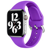 Silicone Sport Replacement Strap with Classic Clasp for iWatch Series SE 6 5 4 3 2 1-Purple
