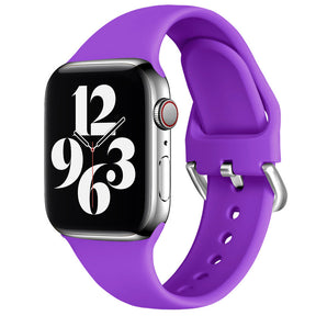 Silicone Sport Replacement Strap with Classic Clasp for iWatch Series SE 6 5 4 3 2 1-Purple