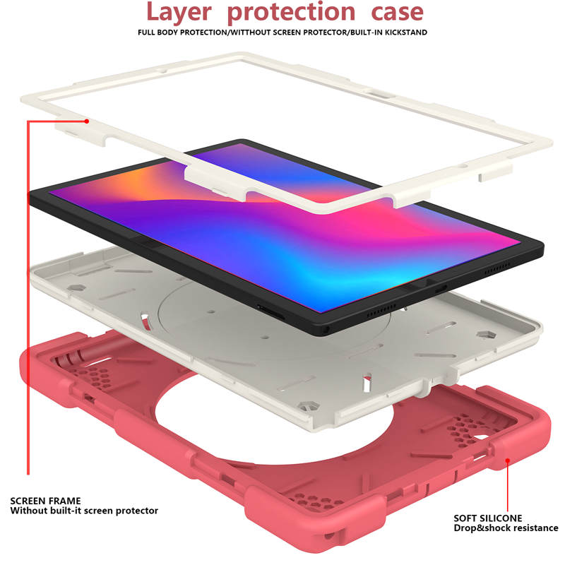 Tab A 8 X200/X205 Samsung Tablet Case with 360¡ãSwivel Stand-Begonia Red