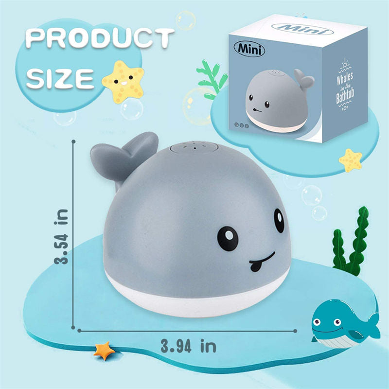 Baby Bath Toys Whale Light Up Sprinkler Bathtub Toys for Boys Girls-White