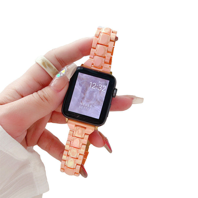 Slim Bracelet Strap Fashion Acrylic Folding Clasp for Apple Watch-1