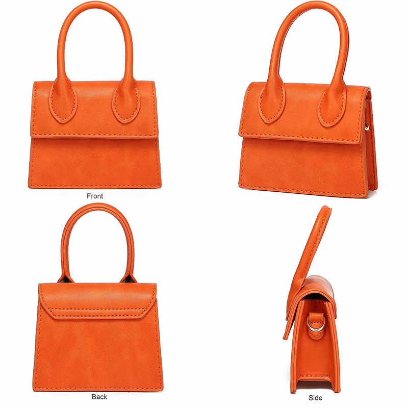 Small Square Bag Women Simple Mini Messenger Bag-Orange