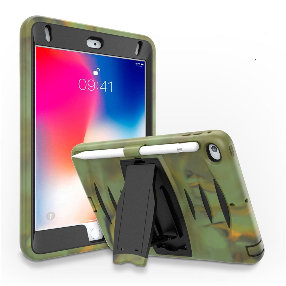 Shock Wave Design Kickstand Case Heavy Duty Rugged Anti-Fall Protection With Pencil Holder For 7.9inch iPad Mini 4/5-Camouflage