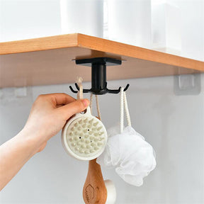 2 Pack Under Cabinet Utensil Holder Hanger Hook for Kitchen and Bathroom -Black