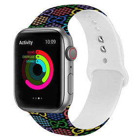 Fashion Painted Printing Silicone Watchband for Apple Watch SE & Series 6/5/4/3/2/1-B12