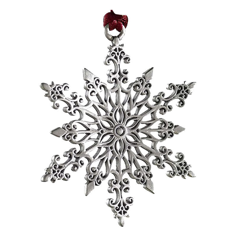 Solid Pewter Christmas Tree Ornament for Home Party Decorations-Snowflake