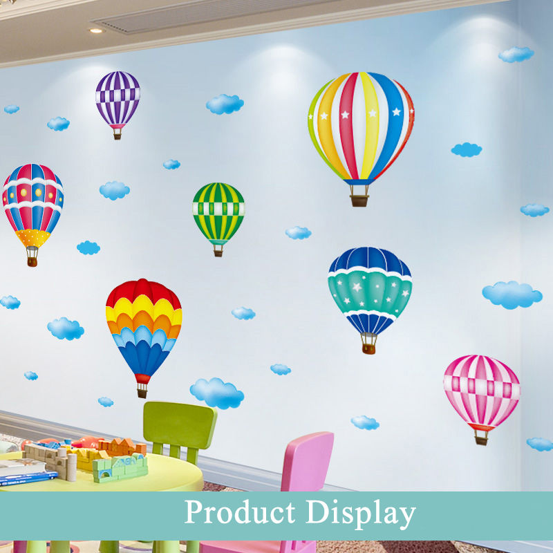 Creative Cartoon Removable 3D Wall Stickers Colorful Hot Air Balloon Decoration For Children Room-13