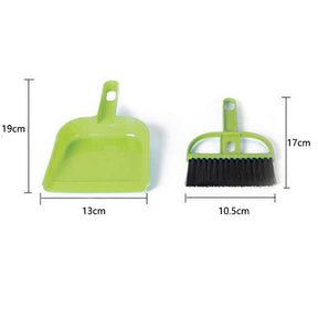 Pet Cage Broom Brush Dustpan Set Cat Litter Sweeper Brush-Green