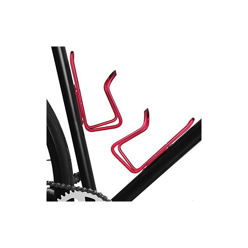 Lightweight Aluminum Alloy Bicycle Water Bottle Cage Holder for Outdoor Activities Drilled Holes Required-Red