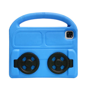 Wheel iPad Case For iPad Pro 11 Air4 10.9 inch Shockproof Stand Cover With Handle Stand-Blue