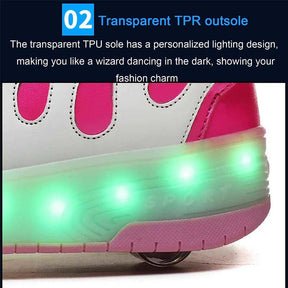 Childrens LED Wings Roller Sneakers with 2 Wheels