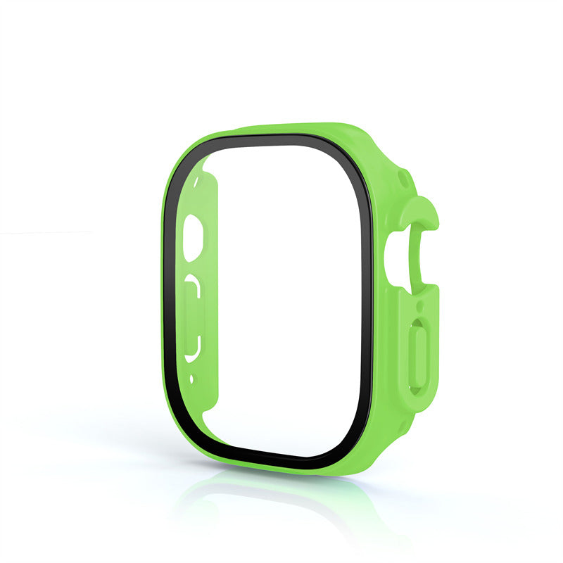 Screen Protector Case with Tempered Glass Film For Apple iWatch 8 Ultra -FluorescentGreen