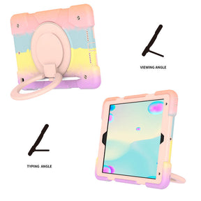 iPad Case For iPad 10.2 with 360¡ãSwivel Stand-Colorful Rose Gold