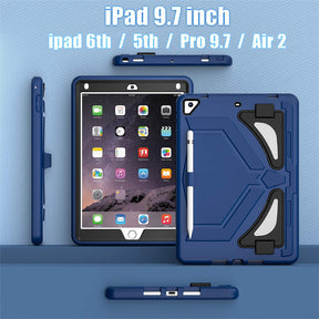 Tablet Case Rugged with Kickstand for iPad 6th/5th Generation 2018/2017-NavyBlue