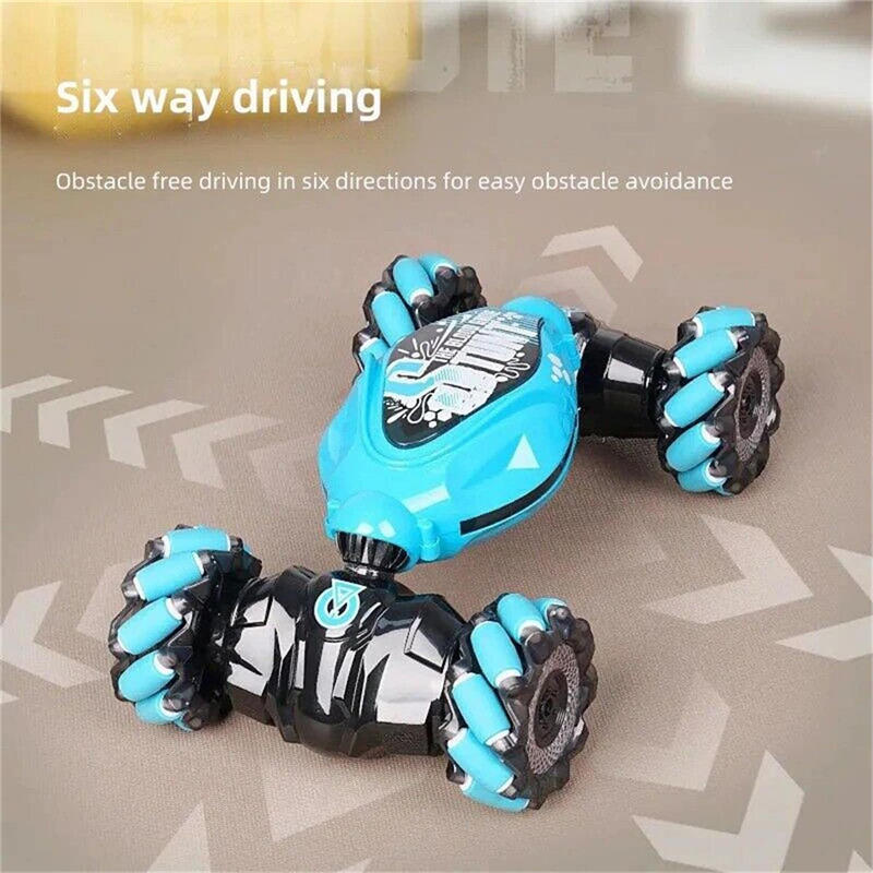 Remote Control Stunt Car with Light Music 360° Flips Rotating Off Road Vehicle Toys-Red