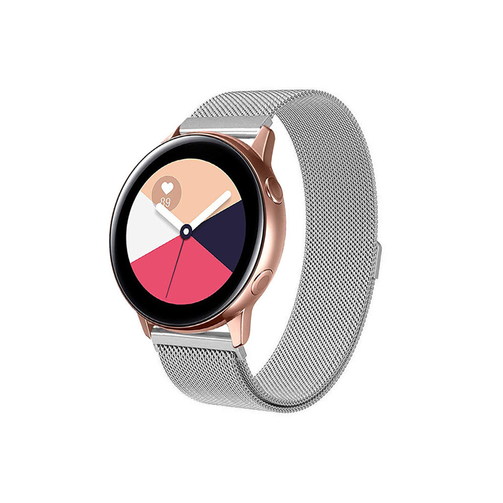 Metal Mesh Watch Bands With Steel Magnetic Absorption Loop For Samsung Galaxy Watch 42/46mm Gear S3 Frontier/Classic(Silver)