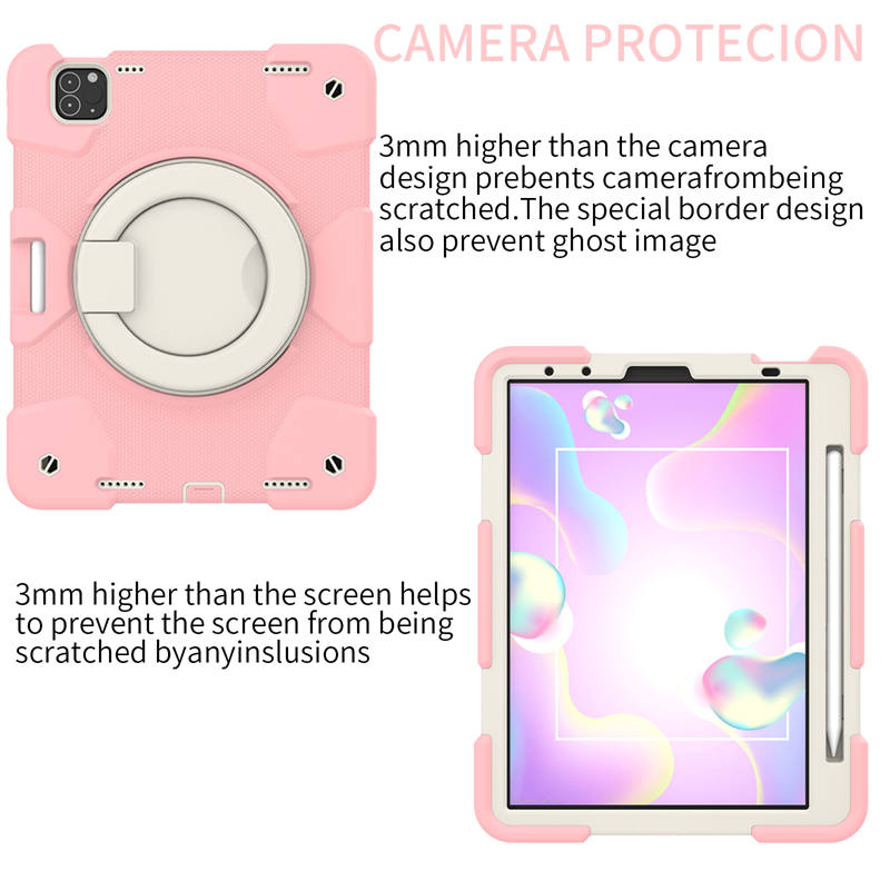 iPad Case For iPad Air 5 with 360¡ãSwivel Stand-Cherry Blossom Powder