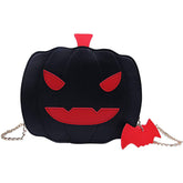 Women Pumpkin Shoulder Bag Devil Crossbody Halloween Handbags-Black