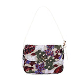 Womens Premium Shoulder Bag Embroidery Sequin Craft Purse-XXF-WineRed
