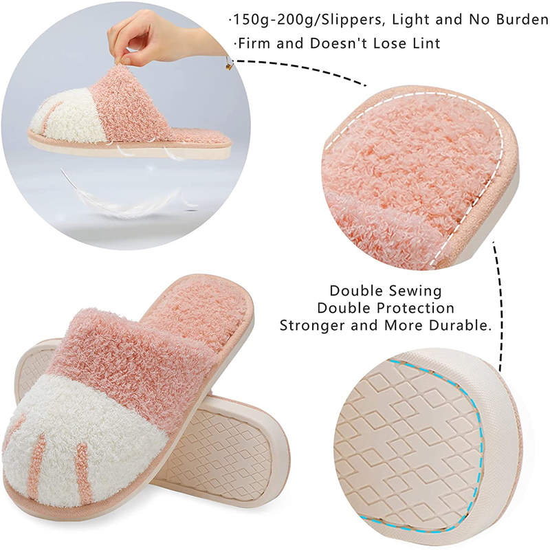 Memory Foam Unisex Slippers Comfortable Cute Animal Soft Shoes-Pink