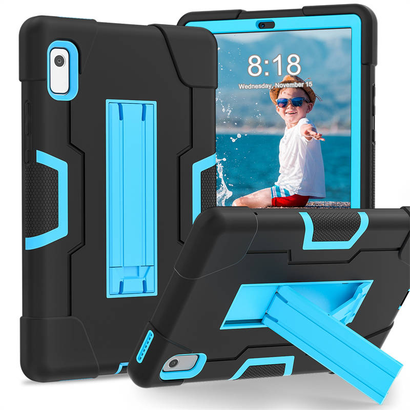 RobotB Rugged Case Shockproof With Holder for Lenovo M9 TB-310FU 2023-Black+Blue