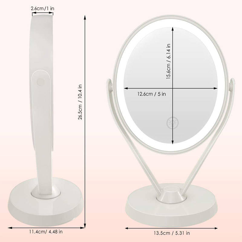 Double Sided 1x/7x Magnification LED Makeup Mirror-White