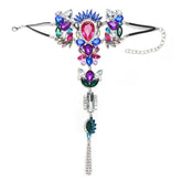 2Pcs Beach Crystal Rhinestone Anklet for Women and Girls-Colorful