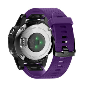 Watch Band For Garmin Fenix  Fenix 5S/ 5S Plus/6S/ 6S Pro Soft Silicone 20mm Replacement Strap Black Steel Buckle-Purple