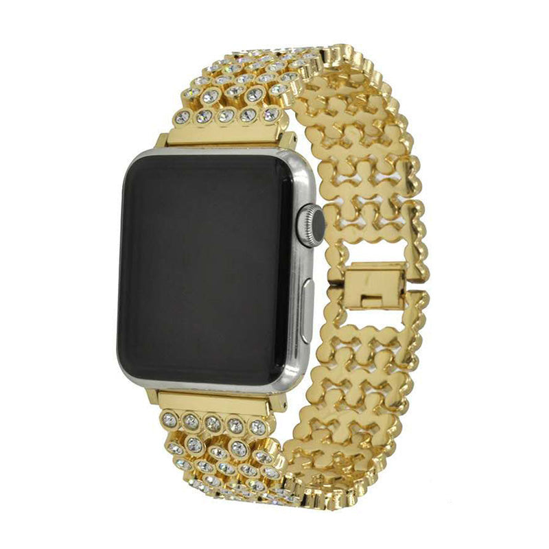 MTX Stainless Steel Watch Band Adjustable Wristbands for Apple IWatch Series SE/1/2/3/4/5/6 For Women-Gold