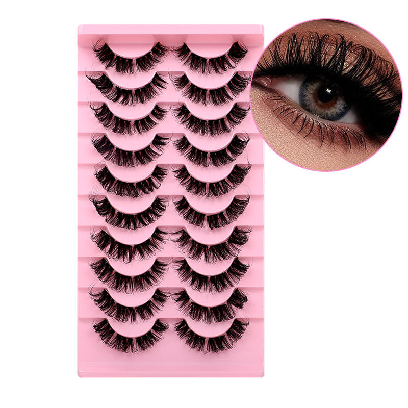 Russian Strip Lashes Reusable False Eyelashes Natural D Curl-16