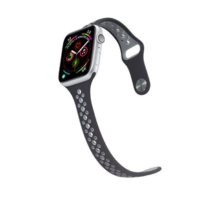 Nike Silicone Sport Breathable Watch For Apple iWatch Series-Black Grey