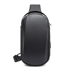 Outdoor Crossbody Sling Bags with USB Port  for Womens Mens-Black
