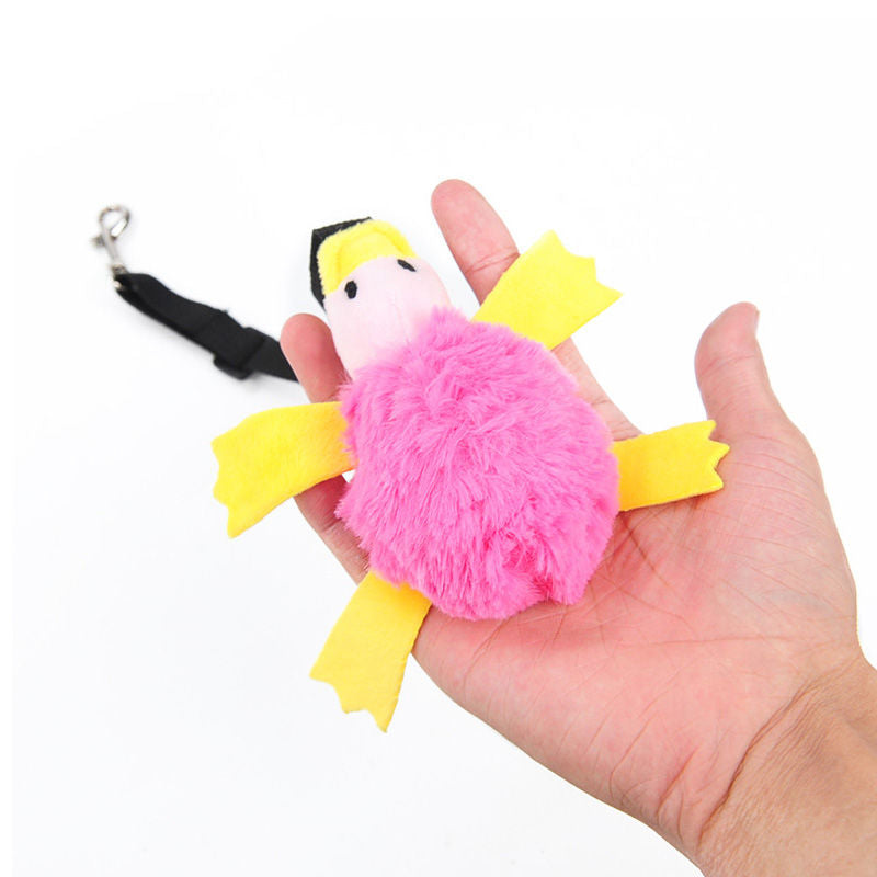 Small Pet Bungee Ferret Toy with Elastic Hook-Pink